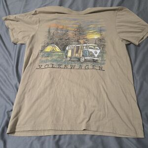 Volkswagen Licensed Retro Volkswagen Bus Camping Shirt Mens Medium Bob Ross VW